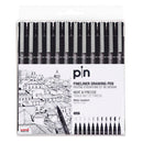 Uni Pin Fineline Permanent Drawing Set 12 Piece - Office Connect 2018