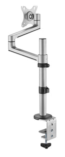BRATECK 17"-32" Single Arm Premium Articulating Monitor Mount. Arm Extension 466mm, Built-in Cable Management, Detachable VESA Plate. Desk Clamp & Grommet Mounting Inc. Matte Grey Colour. - Office Connect 2018