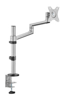 BRATECK 17"-32" Single Arm Premium Articulating Monitor Mount. Arm Extension 466mm, Built-in Cable Management, Detachable VESA Plate. Desk Clamp & Grommet Mounting Inc. Matte Grey Colour. - Office Connect 2018