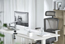 BRATECK 17"-32" Single Arm Premium Articulating Monitor Mount. Arm Extension 466mm, Built-in Cable Management, Detachable VESA Plate. Desk Clamp & Grommet Mounting Inc. Matte Grey Colour. - Office Connect 2018