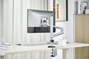 BRATECK 17"-32" Single Arm Premium Articulating Monitor Mount. Arm Extension 466mm, Built-in Cable Management, Detachable VESA Plate. Desk Clamp & Grommet Mounting Inc. Matte Grey Colour. - Office Connect 2018