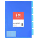 FM Pocket L Shape 5 Tab A4 Blue 5 Pack - Office Connect 2018