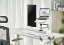 BRATECK 17"-32" Dual Arm Premium Articulating Monitor Arm & PC Tray. Arm Extension 466mm, Built-in Cable Management, Detachable VESA Plate. Desk Clamp & Grommet Mounting Inc. Matte Grey Colour. - Office Connect 2018