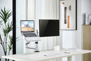 BRATECK 17"-32" Dual Arm Premium Articulating Monitor Arm & PC Tray. Arm Extension 466mm, Built-in Cable Management, Detachable VESA Plate. Desk Clamp & Grommet Mounting Inc. Matte Grey Colour. - Office Connect 2018