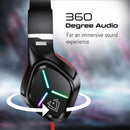 VERTUX 7.1 Surround Sound Gaming Headphone with Noise Isolating Microphone. Inline Controller, USB Connection, Adjustable Headband, 360 Degree Audio, Multi-Platform Compatibility. Black/Red Colour - Office Connect 2018