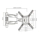 BRATECK 23''-55'' Full motion TV wall mount bracket. Extend, tilt and swivel. VESA Support up to: 400x400 Max load: 35kg. Profile: 49-515mm. Hidden cable management. Colour: Black. - Office Connect 2018