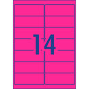 Avery Shipping Label L7163FP Flo Pink Laser 99.1x38.1mm 14up 25 Sheets - Office Connect 2018
