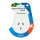 JACKSON Slim Outbound Travel Adaptor for use in South Africa and Parts of India. 3-Pin NZ/AUS Plugs. - Office Connect 2018