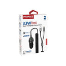 PROMATE 33W Car Charger with Lightning & USB-C Cable, USB-A Port Qualcomm 3.0 18W Quick Charge. Over Charge and Short Circuit Protection Compatible with iPhones, IPads and IPods - Office Connect 2018