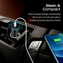 PROMATE Micro In-Car Charger with 60W Power Delivery & QC 3.0. Includes 1x USB-C & 1x USB-A Ports. Universal Compatibility with Laptop, Smartphone, Tablet, & Most Other USB Devices. Black Colour. - Office Connect 2018