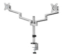 BRATECK 17"-32" Dual Arm Premium Articulating Monitor Mount. Arm Extension 447mm, Built-in Cable Management, Detachable VESA Plate. Desk Clamp & Grommet Mounting Inc. Matte Grey Colour. - Office Connect 2018