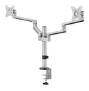 BRATECK 17"-32" Dual Arm Premium Articulating Monitor Mount. Arm Extension 447mm, Built-in Cable Management, Detachable VESA Plate. Desk Clamp & Grommet Mounting Inc. Matte Grey Colour. - Office Connect 2018