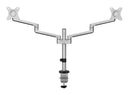BRATECK 17"-32" Dual Arm Premium Articulating Monitor Mount. Arm Extension 447mm, Built-in Cable Management, Detachable VESA Plate. Desk Clamp & Grommet Mounting Inc. Matte Grey Colour. - Office Connect 2018