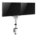 BRATECK 17"-32" Dual Arm Premium Articulating Monitor Mount. Arm Extension 447mm, Built-in Cable Management, Detachable VESA Plate. Desk Clamp & Grommet Mounting Inc. Matte Grey Colour. - Office Connect 2018