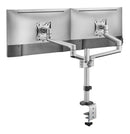 BRATECK 17"-32" Dual Arm Premium Articulating Monitor Mount. Arm Extension 447mm, Built-in Cable Management, Detachable VESA Plate. Desk Clamp & Grommet Mounting Inc. Matte Grey Colour. - Office Connect 2018