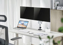BRATECK 17"-32" Dual Arm Premium Articulating Monitor Mount. Arm Extension 447mm, Built-in Cable Management, Detachable VESA Plate. Desk Clamp & Grommet Mounting Inc. Matte Grey Colour. - Office Connect 2018