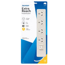 JACKSON 4-Way Powerboard with Surge & Overload Protection. 3m Power cord - Office Connect 2018