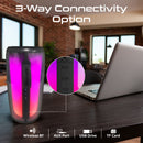 PROMATE 8W Wireless HD Bluetooth Portable Speaker with LED Lighting. Built-in 2200mAh Battery, Up to 6 Hours Playback. Connect 2x for Stereo Sound, IPX4 Water-Resist 360 Degree Light Show. - Office Connect 2018