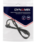 DYNAMIX 1M Flat Head 3-Pin to C5 Clover Shaped Female Connector 7.5A. SAA approved Power Cord. 0.75mm copper core. BLACK Colour. - Office Connect 2018