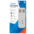 JACKSON 1x Outlet Power board with 4x USB Charging Outlets. 3.4A. 0.9m lead. - Office Connect 2018