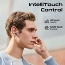 PROMATE In-Ear HD Bluetooth Earbud with Intellitouch & 300mAh Charging Case. Ergonomic Fit, up to 6-Hour Playback, 2x 40mAh Earphone Battery, Auto Pairing, Black Colour - Office Connect 2018