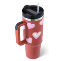 40 Oz Tumbler With Handle Straw Insulated, Stainless Steel Spill Proof Vacuum Coffee Cup Tumbler With Lid Tapered Mug Gifts For Valentine Lover Suitable For Car Gym Office Travel - Office Connect 2018