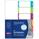 Avery Customisable Table Of Contents A4 Days Of Week 6 Tab Coloured - Office Connect 2018