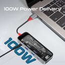 PROMATE 8-in-1 USB Multi-Port Hub with USB-C Connector. Includes 100W PD, 4K HDMI Port, RJ45 Port, USB-A 3.0 Ports. Transparent - Office Connect 2018