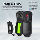 PROMATE Universal Wireless Red Laser Pointer up to 50m Laser Range Includes USB-A & C Dongle. Page Up/Down. Compatible with Mac/Win. 10m Working range. Easy Plug & Play. Black Colour. - Office Connect 2018
