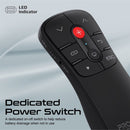 PROMATE Universal Wireless Red Laser Pointer up to 50m Laser Range Includes USB-A & C Dongle. Page Up/Down. Compatible with Mac/Win. 10m Working range. Easy Plug & Play. Black Colour. - Office Connect 2018