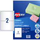 Avery Shipping Label L7566 Crystal Clear 199.6x143.5mm 2up 25 Sheets - Office Connect 2018