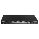 EDIMAX 28-Port Surveillance Long Range Gigabit PoE+ Web Smart Switch with 2 Gigabit RJ45 & 2 SFP Ports. Max Power Budget 400W. Supports PoE up to 200m. IEEE 802.3af/at PoE Compliant. IP Surveillance VLAN - Office Connect 2018