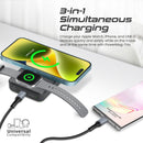 PROMATE 10000mAh Dual Charging Magsafe Wireless PowerBank. Perfect for iPhone, Watch, Airpods. 15W Magsafe Charger. 2.5W Apple Watch Charger. USB-C Port. 20W PD. Slim & Compact. Black Colour. - Office Connect 2018