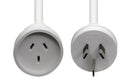 DYNAMIX 3M 240v 10A Standard Duty Power Extension Lead (3 Core 1.0mm). White Colour - Office Connect 2018