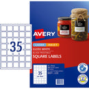 Avery Label L7119 Square White Glossy 35up 10 Sheets 35x35mm - Office Connect 2018
