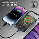 PROMATE 10000mAh Power Bank with Transparent Magsafe 15W Wireless Charging. Supports 20W Power Delivery. Includes 1x USB-C In/Out Port. Ultra-Compact Design. Charge 2x Devices. Black Colour. - Office Connect 2018