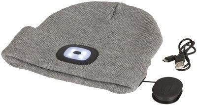 Grey Beanie with Bluetooth® Speakers and LED Torch - Office Connect