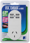JACKSON Outbound USA Travel Adapter with 4x (3.1A) - Office Connect