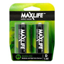 MAXLIFE D Alkaline Battery 2 Pack Long Lasting Alkaline - Office Connect