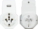 JACKSON 1x Outlet Travel Adaptor with 1x USB Charing - Office Connect
