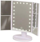 Tri-Fold LED Makeup Mirror with 3 x Magnification - Office Connect