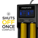 PROMATE Dual-Mode Battery Charger with LCD Display. - Office Connect
