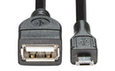 DYNAMIX 0.1m USB 2.0 Micro-B Male to Type-A Female - Office Connect