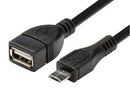DYNAMIX 0.1m USB 2.0 Micro-B Male to Type-A Female - Office Connect