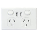 TRADESAVE Double 10A Horizontal Powerpoint with Twin - Office Connect