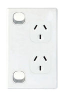 TRADESAVE Double 10A Vertical Power Point. Removable - Office Connect