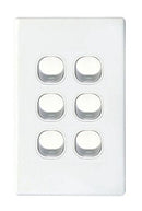 TRADESAVE 16A 2-Way Vertical 6 Gang Switch. Moulded - Office Connect