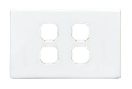 TRADESAVE Slim Switch Plate ONLY. 4 Gang. Accepts - Office Connect
