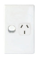 TRADESAVE Single 10A Vertical Power Point. Removable - Office Connect