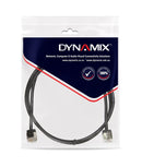 DYNAMIX 1.5m Cat6A S/FTP Black Slimline Shielded 10G - Office Connect